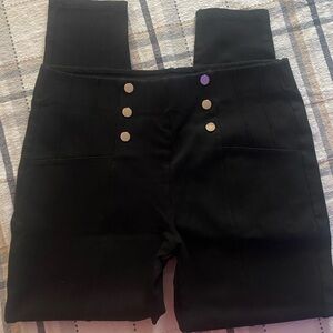 Stoosh Black Straight Leg Jumpsuit with Silver Buttons